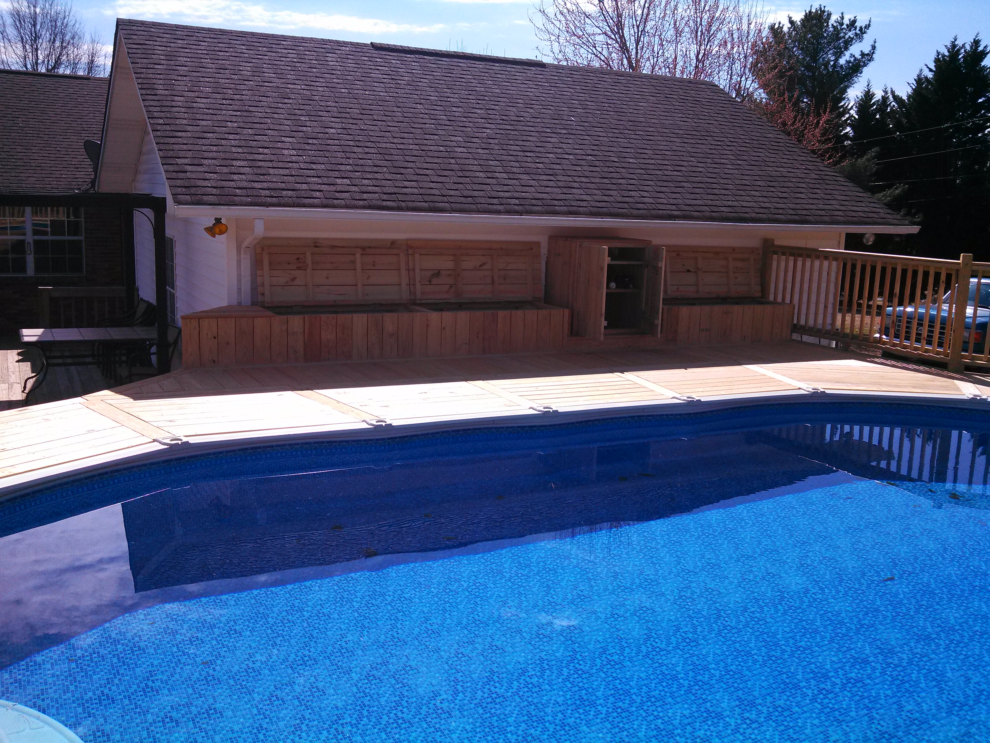 deck benches and storage