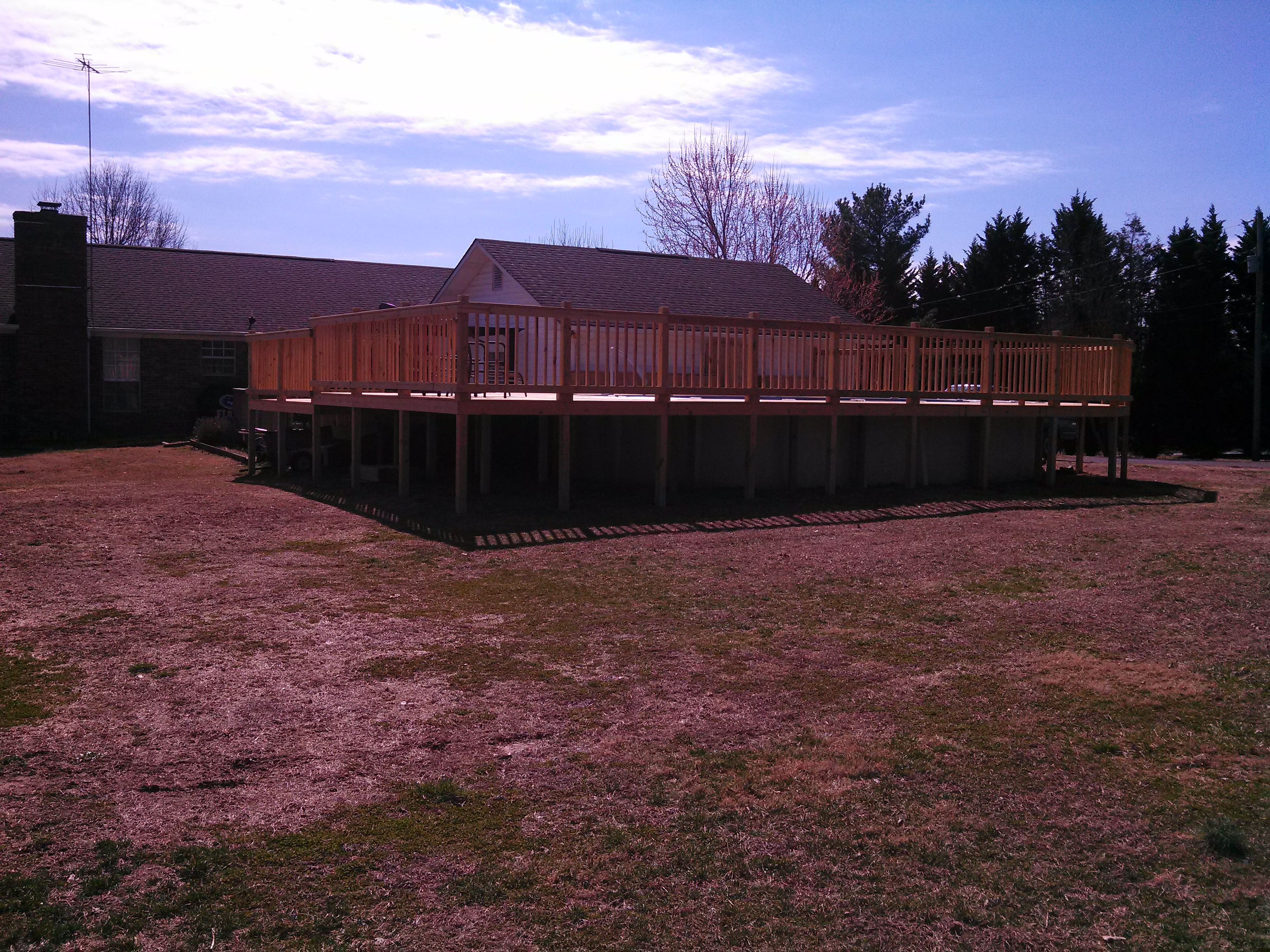 a view of the deck from the outside