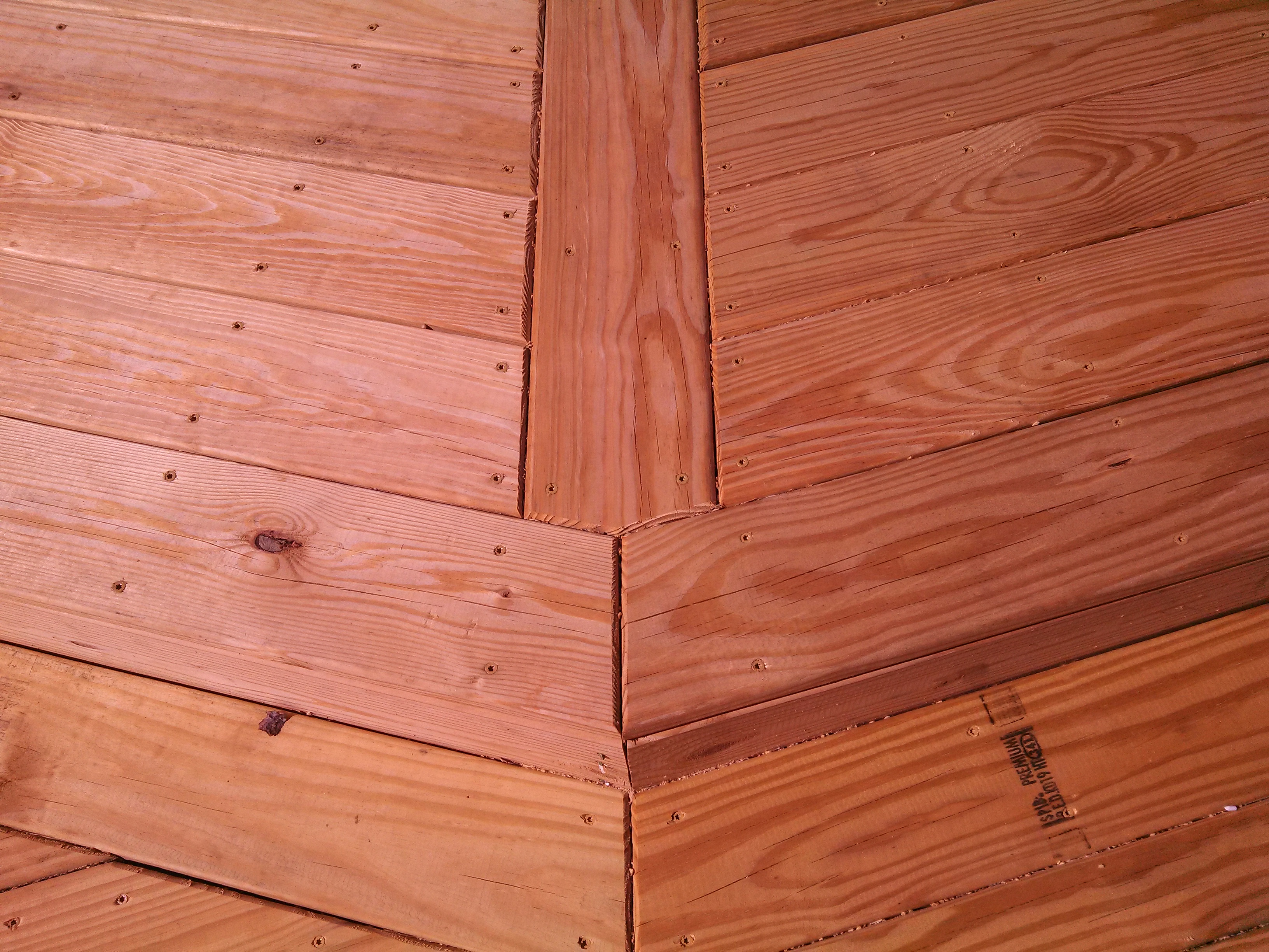 close up view of the decking