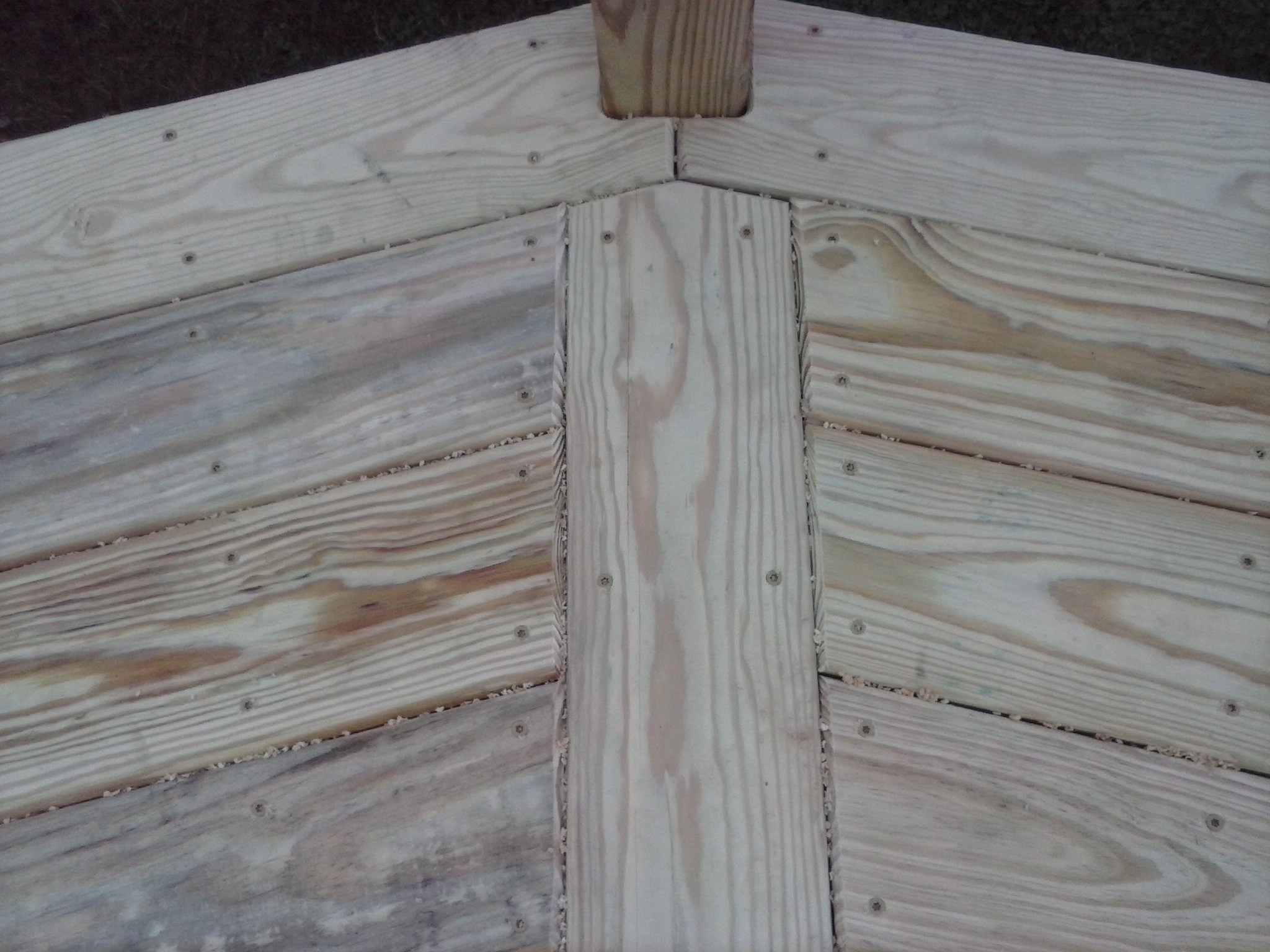 decking router'ed and pre-drilled