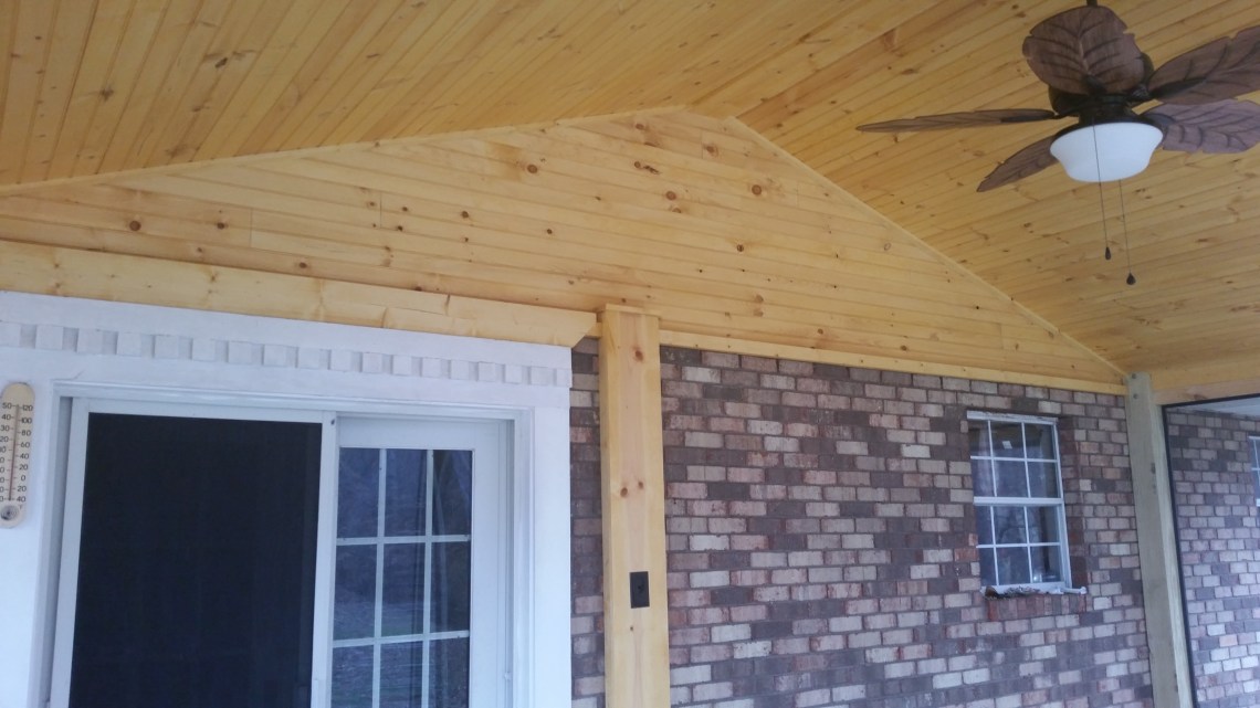 tongue and groove porch ceiling