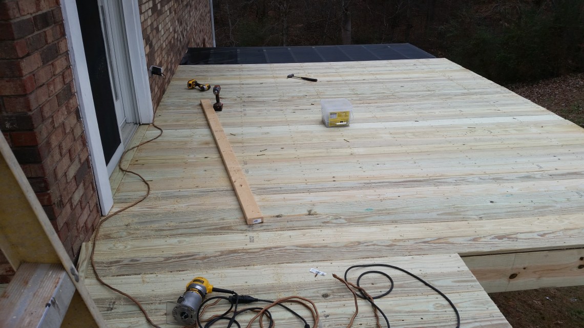 screen underneath the decking boards